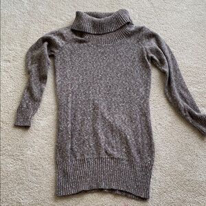 Women's Brown Turtleneck Sweater Dress